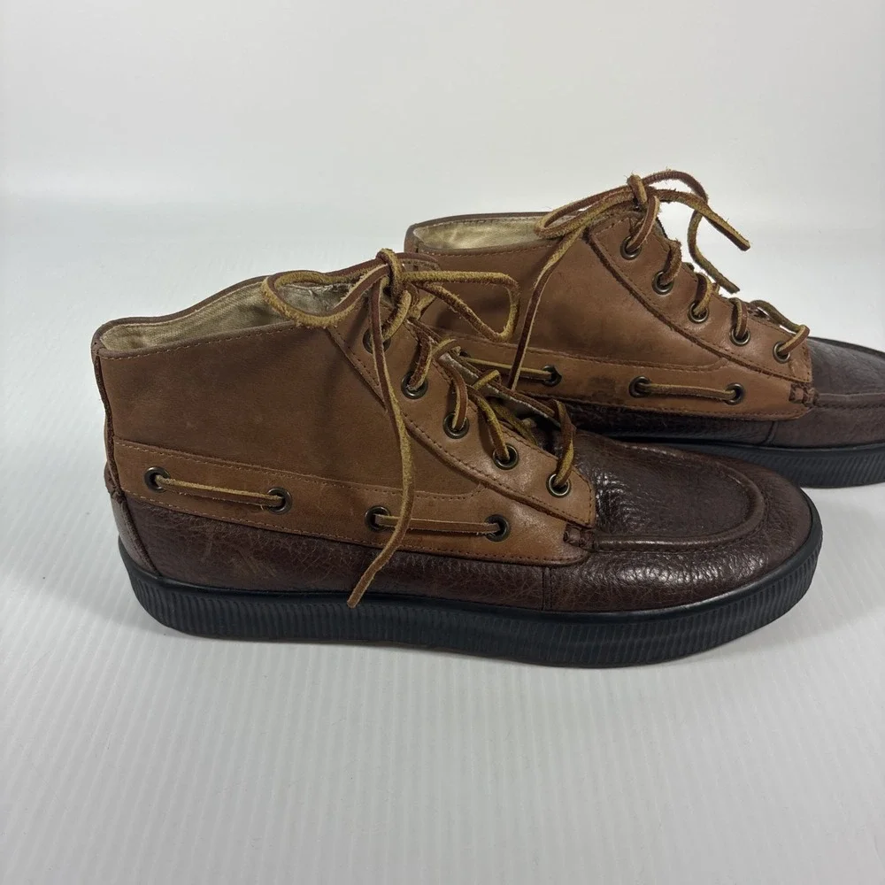 Polo Ralph Lauren Delmont Men's Size 8.5 Shoes Brown Leather Lace Up Ankle Boots